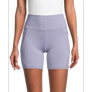 X by Gottex Purple High Rise Side Pockets Athletic Biker Shorts Women's XS